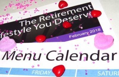 Activity Calendar with Newsletter & Menu Calendar – February 2018